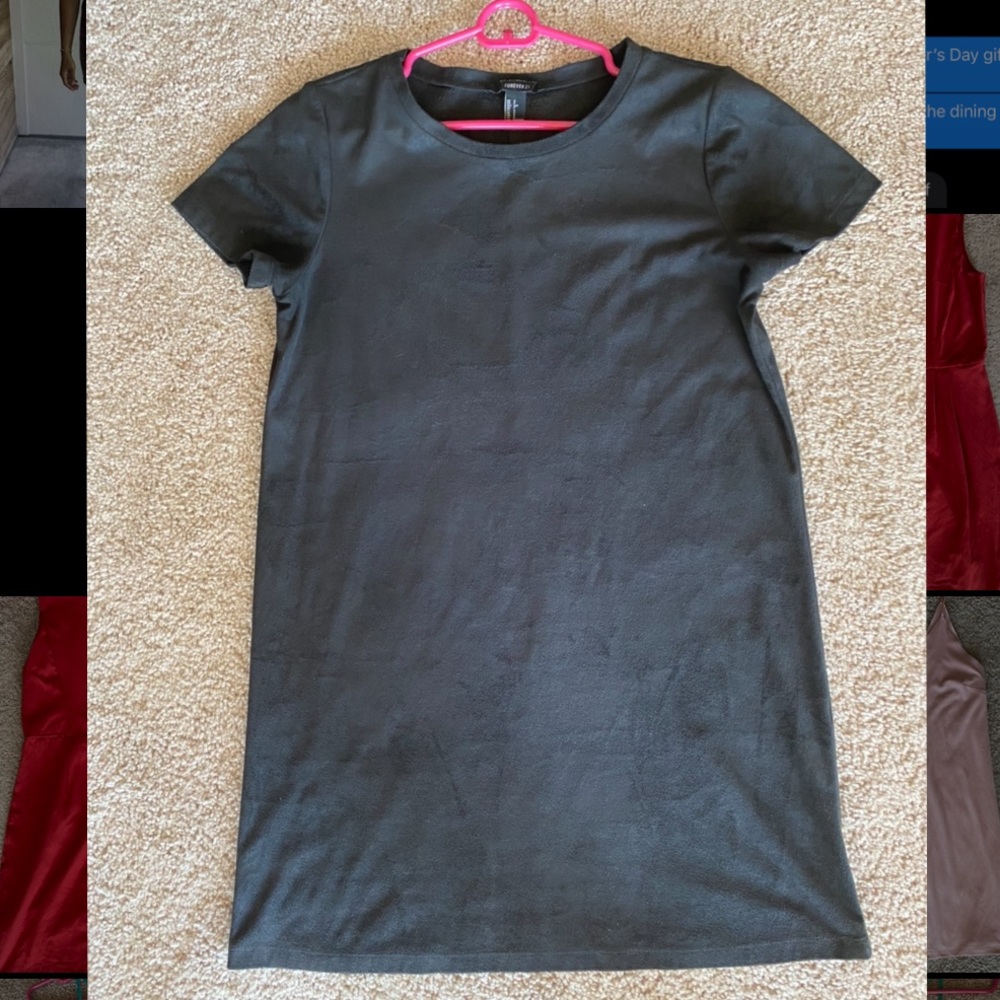 Suede T shirt Dress
